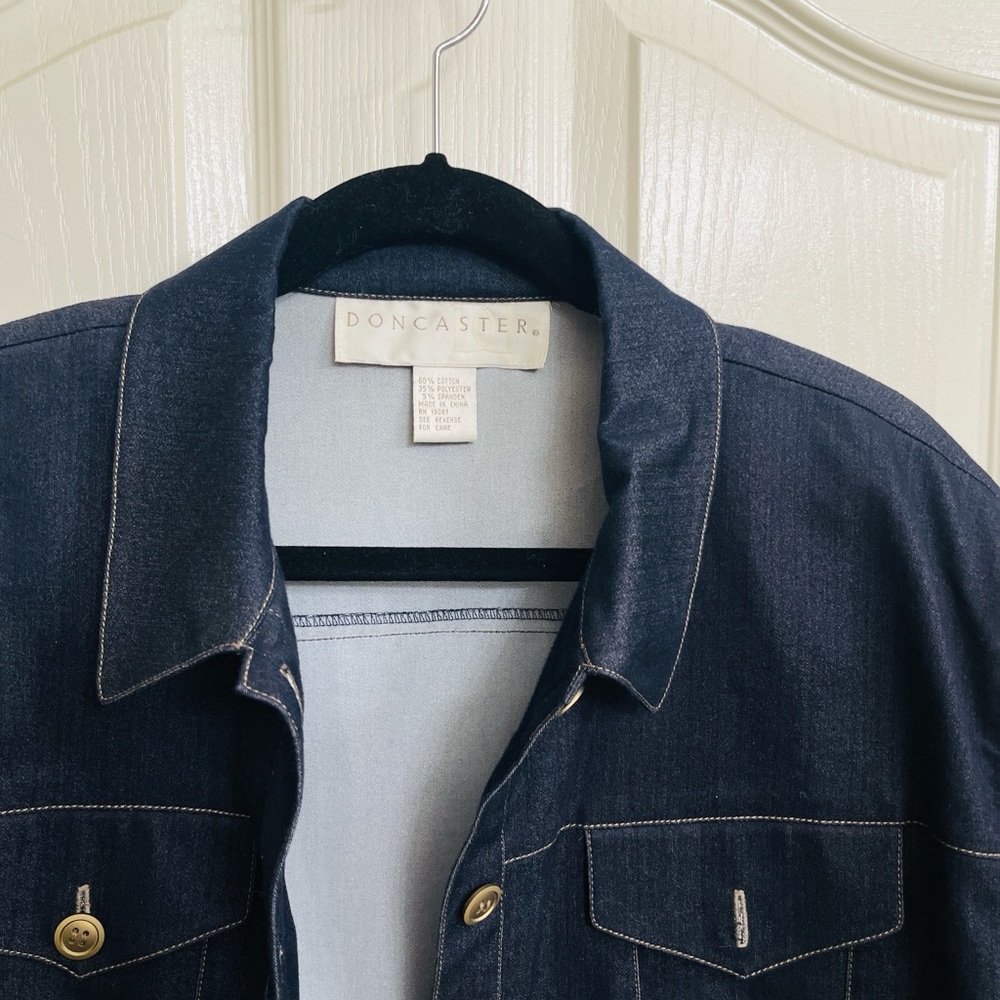 Doncaster Dark Blue Denim Trucker Jacket Women’s Plus Size 18 - Picture 4 of 6